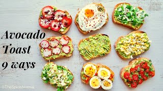 Avocado Toast Recipe 9 ways  How to make Avocado Toast [upl. by Malissia]