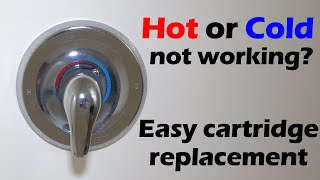 Fix shower faucet that is only hot or cold Valve cartridge replacement [upl. by Nonnel8]