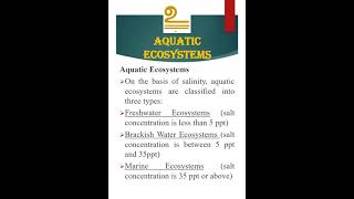 Aquatic Ecosystems  Classification of Aquatic Ecosystem  Master Learning IAS  UPSC CSE 2024 [upl. by Ludovico]