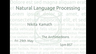 Natural Language Processing  Nikita Kamath  The Archimedeans [upl. by Lovato]