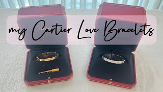 My CARTIER LOVE BRACELETS ⼁Yellow Gold  Paved Diamond White Gold ✨🔗 [upl. by Vincelette]