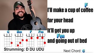 DEATH BED Coffee For Your Head  Powfu ft beabadoobee Ukulele Play Along [upl. by Ener]