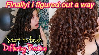 HOW TO DIFFUSE CURLY HAIR WITH NO FRIZZ AND CURL DEFINITION  Styling to Diffusing [upl. by Zaria]