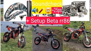 Beta rr 50 Top Performance 86 Voca Cross Carbon 8090 tuning Minarelli am6 Sound check first start [upl. by Casanova]