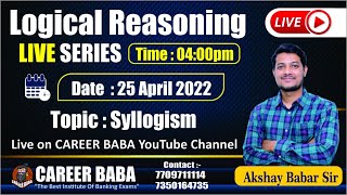 Logical Reasoning LIVE Series  By Akshay Babar Sir  CAREER BABA [upl. by Adamek135]