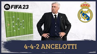 Ancelotti 442 Rombo Real Madrid FIFA 23 Tácticas [upl. by Nimzaj]