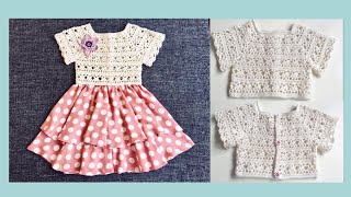 How to crochet a yoke or dress with fabric skirt home quarantine project [upl. by Theodor176]