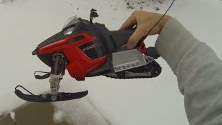 Polaris Radio Controlled Snowmobile ProRide 18 scale Rush Review [upl. by Sivolc]