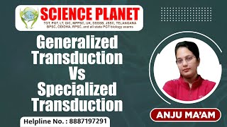 Generalized Vs Specialized Transduction by Anju Mam of Science Planet [upl. by Benyamin]