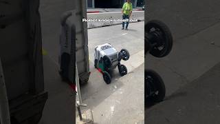 ROBOT CONCUSSION Food Delivery Robot Flips Itself Over robotics automation ai deliveryrobot [upl. by Eoz]