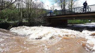 Das heftige Hochwasser der Dreisam in Freiburg [upl. by Ynos343]