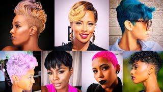 ❤️🔥💯Pixie Short Hairstyles  Short Pixie Style Hairstyles and Haircuts for Black Women 👍 [upl. by Hermie]