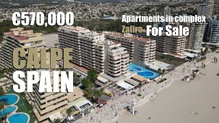 First line apartment in Calpe for sale Zafiro urbanisation La Fossa Beach  Property in Spain [upl. by Caye]