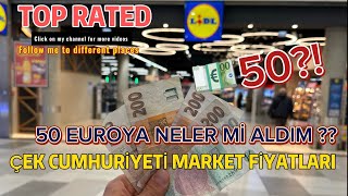 ÇEK CUMHURİYETİ MARKET FİYATLARI 50 💶EUROYA NELER Mİ ALDIM 😅😂 [upl. by Boorman]