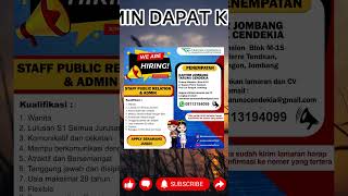 LOWONGAN KERJA DI TARUNA CENDEKIA loker toploker jawatimur [upl. by Peonir]