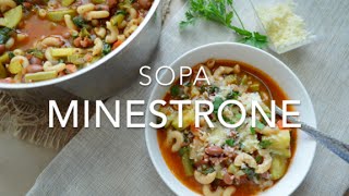 SOPA MINESTRONE o SOPA ITALIANA  Recetas fáciles Pizca de Sabor [upl. by Hirsch]