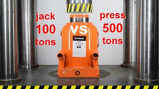 500 TON HYDRAULIC PRESS VS 100 TON JACK [upl. by Prospero]