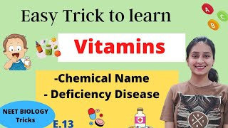 Vitamins Short trick  Deficiency Diseases  Mnemonics [upl. by Attenor658]