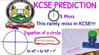 KCSE 2024 Exam Prediction Equation of a circle [upl. by Vasos]