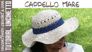 Tutorial Cappello Mare ad Uncinetto sub English Español [upl. by Iatnwahs]