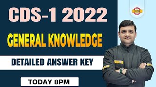 CDS GK Answer Key 2022  CDS GK Analysis  CDS 1 2022 Answer Key  CDS General Knowledge Answer Key [upl. by Elery]