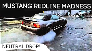 Ford Mustang Redlined Stuntman Never Lifts His Foot Neutral Drop [upl. by Harve]