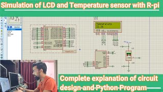 Simulation of LCD and Temperature sensor with raspberry pi [upl. by Sert]