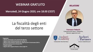 Webinar La fiscalità degli Enti del Terzo Settore [upl. by Seavir]