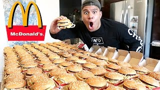 INSANE 100 MCDONALDS BIG MAC CHALLENGE IMPOSSIBLE 100000 CALORIES [upl. by Ynamad193]