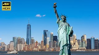 Statue Of Liberty USA 🇺🇸  4K Drone Footage [upl. by Sandell]