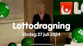 Lotto lördag 27 juli 2024  Lottodragningen [upl. by Sanfred]