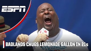 Badlands Booker sets NEW WORLD RECORD in Nathans Famous Lemonade Chug Contest 🏆 [upl. by Giza]