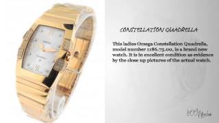 Omega Constellation Quadrella 11867500 18k Gold Diamond Watch [upl. by Yelyac528]