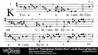 Kyrie IV from Mass IV Gregorian Chant Brébeuf Hymnal [upl. by Netnerb]