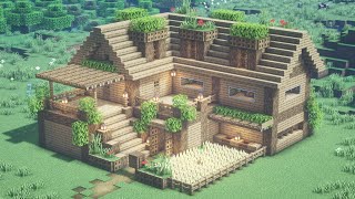 【マインクラフト】オークで作るサバイバルベースの作り方【Minecraft】How to Build a Survival Base【マイクラ建築】 [upl. by Eelinej]