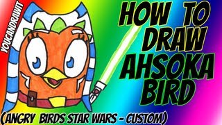 How To Draw Ahsoka Tano Bird ✎ Angry Birds Star Wars Custom ✎ YouCanDrawIt ツ 1080p HD [upl. by Assyram]