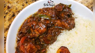 Jamaican Style Brown Stew Chicken Recipe made EASY  Whitneys Kitchen Jamaica [upl. by Eirrot]