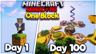 I Survived 100 Days on ONE BLOCK in Hardcore Minecraft Heres What Happened [upl. by Amitarp]