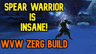 GW2 WvW  Spear Warrior Build For Zerg Fights  Easy and Strong [upl. by Ldnek]