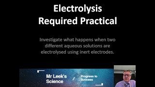 17 Electrolysis Required Practical AQA GCSE Chemistry [upl. by Lennahc]