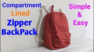 【DIY】バックパックの作り方 Lined Compartment Backpack [upl. by Onailil]