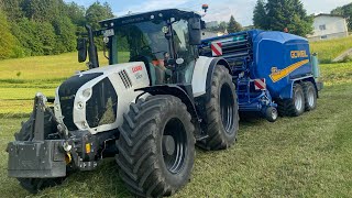 LU Poppe  Claas Arion 660  Göweil G1F125 Presswickelkombi in den Bergen [upl. by Wertz]