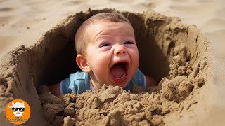 BEACH BABY Crying with Their Trouble Moment 2  Funny Baby Videos  Just Funniest [upl. by Green]