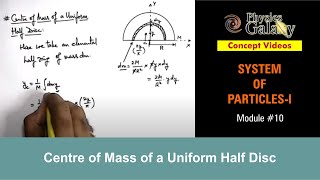 Class 11 Physics  System of Particles  10 Centre of Mass of a Uniform Half Disc  For JEE amp NEET [upl. by Gascony]