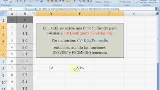 CV Coeficiente de Variación en Excel [upl. by Shih]