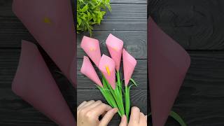 How to make Paper Calla Lily Tutorial Paper Flowers shorts [upl. by Sarah]