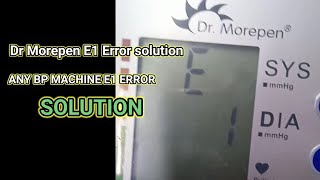 Dr Morepen BP machine E1 Error solved any BP machine E1 Error solution trending Drmorpenbpe1 [upl. by Ttirrem180]