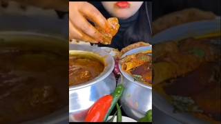 ASMR HANDI MUTTON CURRY HANDI CHICKEN LIVER CURRY WITH PURI LACHHA PARATHA RUMALI ROTI EATING [upl. by Bryant]