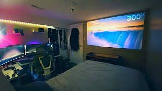 Under 200 Budget Projector Bedroom Setup Best Cheap 1080p Projector [upl. by Irep]