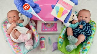 Twins Are SICK Reborn Doctor Outing  Realistic Newborn JC Toys Berenguer Baby Dolls Roleplay [upl. by Gladdie]